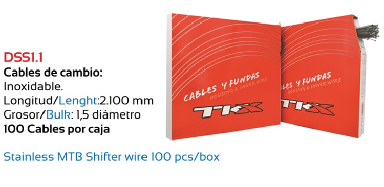 CABLE TKX CAMBIO BICICLETA INOX 1.1 C100